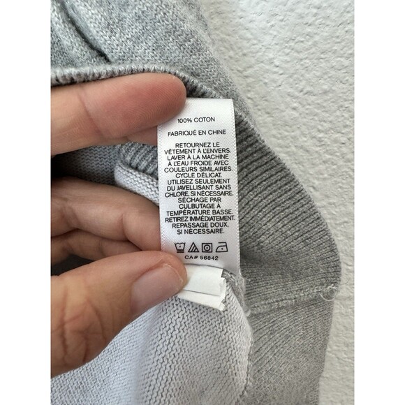 Express Women's Light Gray Long Sleeve Pullover Sweater 100% Cotton Size Large - Picture 7 of 11